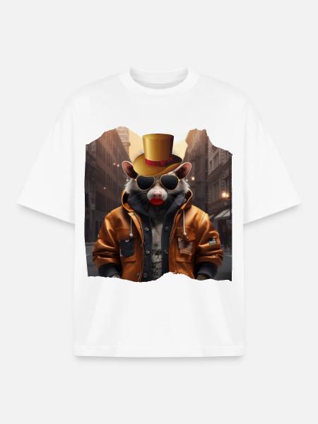 City Possum - Boxy Heavyweight Unisex Organic T-Shirt by Stanley/Stella - white