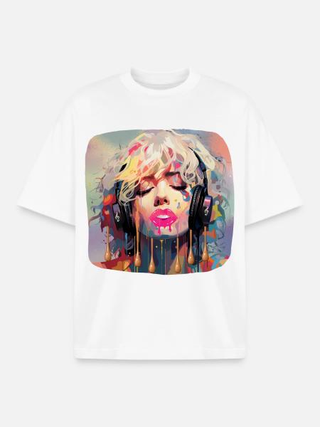 Pop Art & Music - Boxy Heavyweight Unisex Organic T-Shirt by Stanley/Stella - white