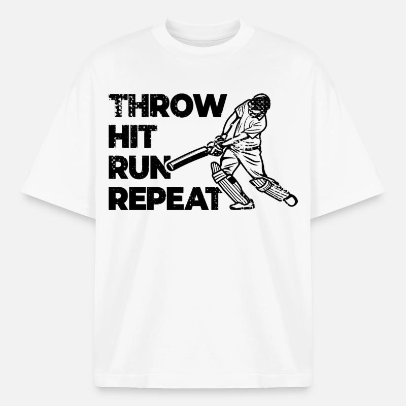 Cricket Techniques - T-shirt unisexe épais coupe boxy Stanley/Stella - blanc