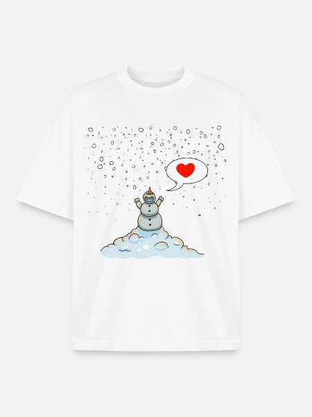 Schneemann - Boxy Heavyweight Unisex Organic T-Shirt von Stanley/Stella - Weiß