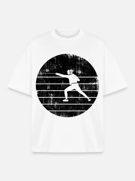 Fechter Skizze - Boxy Heavyweight Unisex Organic T-Shirt von Stanley/Stella - Weiß