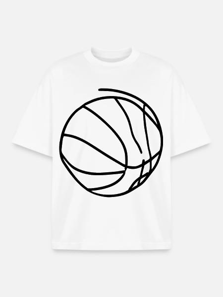 Basketball Lover Sketch - Boxy Heavyweight Unisex Organic T-Shirt by Stanley/Stella - white