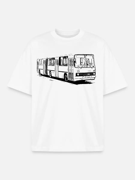 Ikarus articulated bus - Boxy Heavyweight Unisex Organic T-Shirt by Stanley/Stella - white