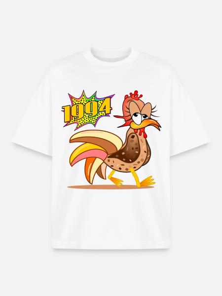 Chickens 1994 - 32nd Birthday - Boxy Heavyweight Unisex Organic T-Shirt by Stanley/Stella - white
