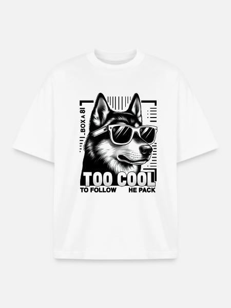 Too Cool Husky Sunglasses - Boxy Heavyweight Unisex Organic T-Shirt by Stanley/Stella - white