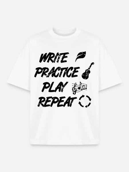 Motivational Ukulele Quote - Boxy Heavyweight Unisex Organic T-Shirt by Stanley/Stella - white