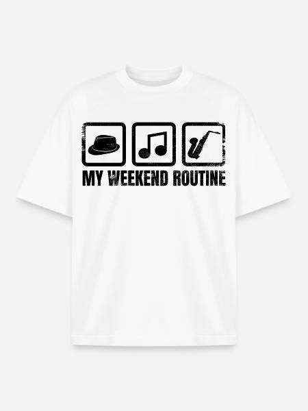 Saxophonists Weekend - Boxy Heavyweight Unisex Organic T-Shirt by Stanley/Stella - white