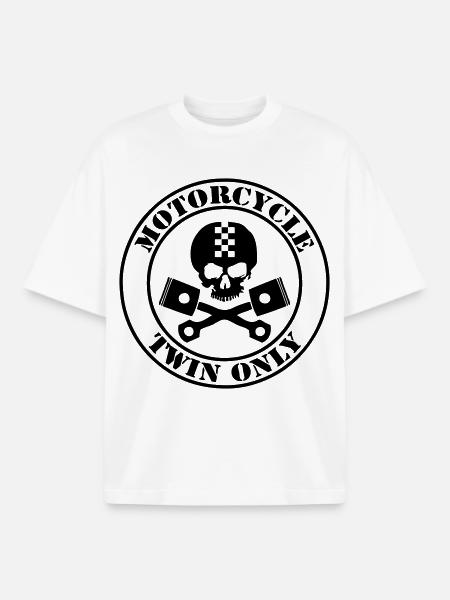 Motorcycle twin only - T-shirt unisexe boxy épais biologique Stanley/Stella - blanc