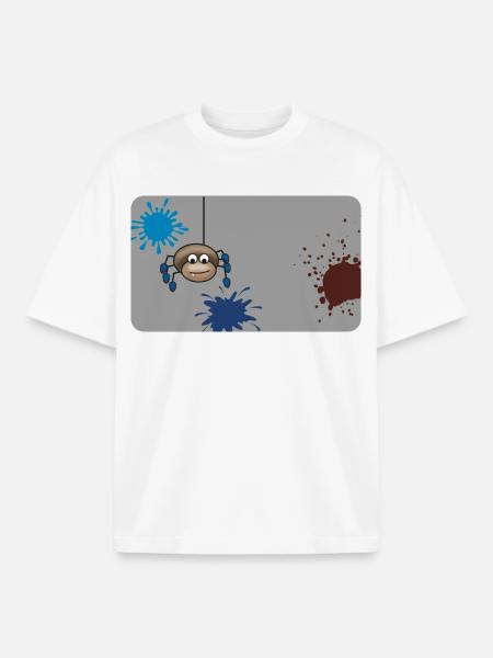 Farbklecks Monster Spinne grau - Boxy Heavyweight Unisex Organic T-Shirt von Stanley/Stella - Weiß