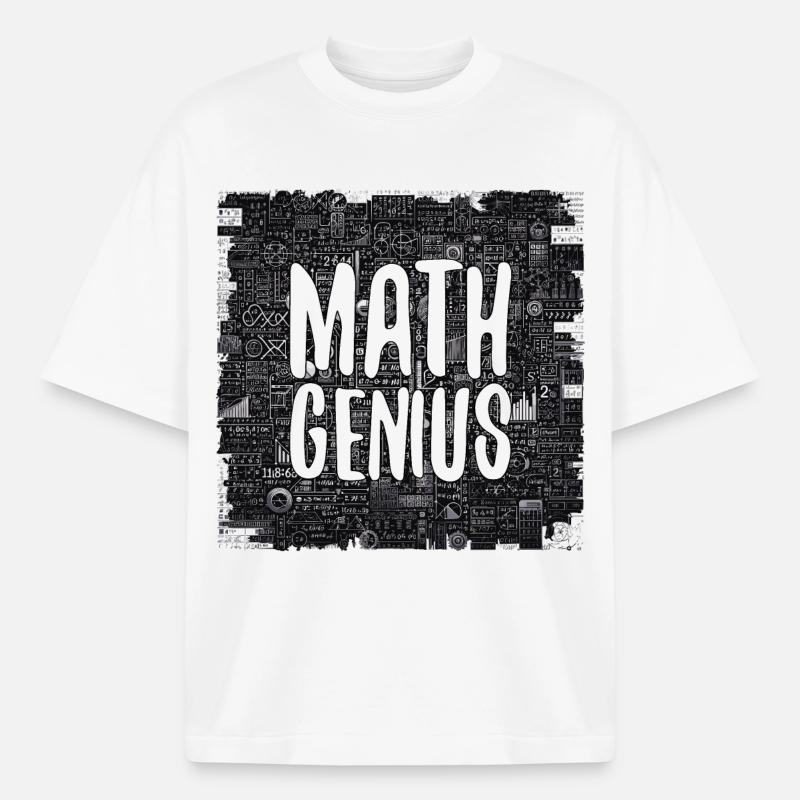Math Genius Math Genius Math cadeau - T-shirt unisexe boxy épais biologique Stanley/Stella - blanc