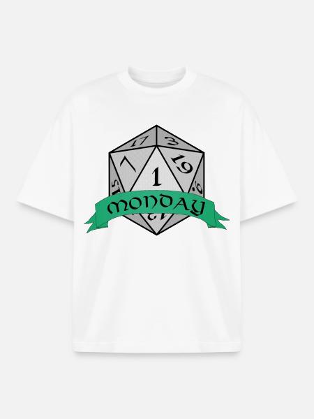 Monday Dice Emblem - Boxy Heavyweight Unisex Organic T-Shirt by Stanley/Stella - white