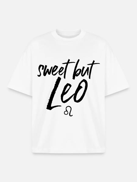 Astro Doux mais Lion - T-shirt unisexe boxy épais biologique Stanley/Stella - blanc