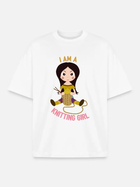 Ich bin ein Strickmädchen - Boxy Heavyweight Unisex Organic T-Shirt von Stanley/Stella - Weiß