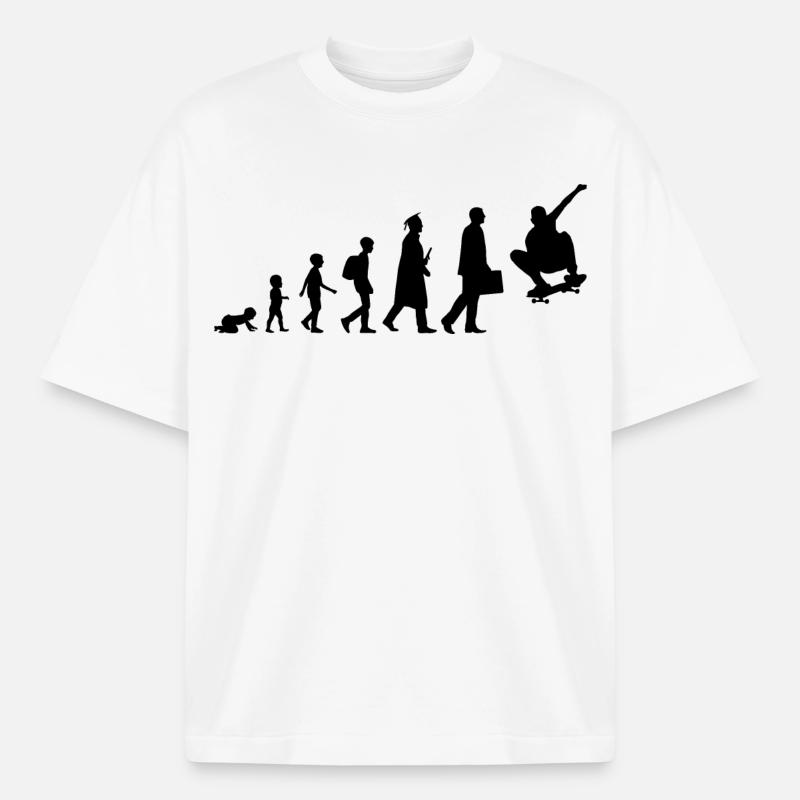 Skateboarder Evolution - Boxy Heavyweight Unisex Organic T-Shirt von Stanley/Stella - Weiß