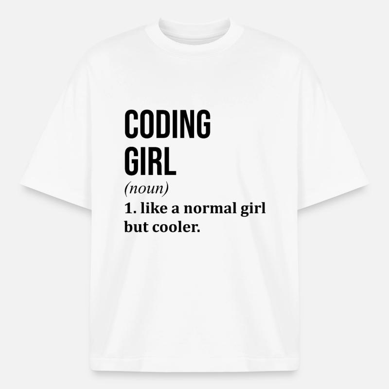 codage - T-shirt unisexe épais coupe boxy Stanley/Stella - blanc