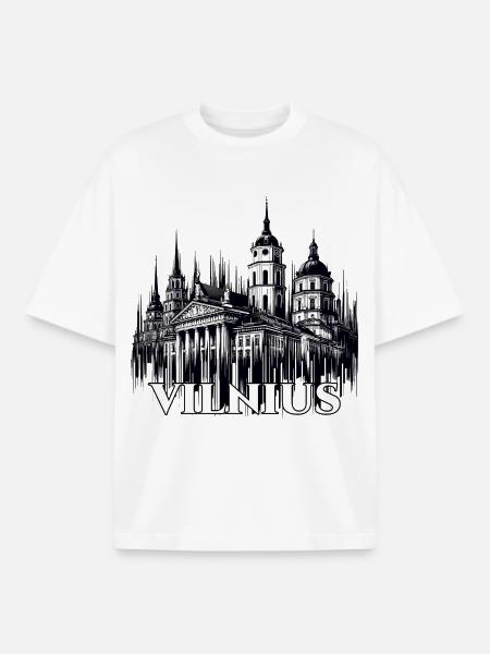 Vilnius Capital Lithuania Baltic Gift - Boxy Heavyweight Unisex Organic T-Shirt by Stanley/Stella - white