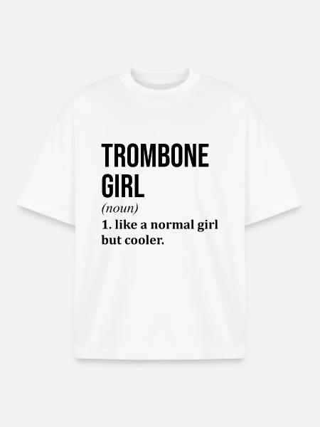 Trombone - Boxy Heavyweight Unisex Organic T-Shirt by Stanley/Stella - white