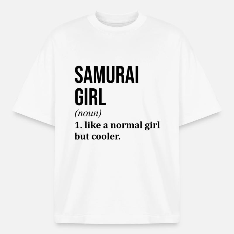 Samouraï - T-shirt unisexe épais coupe boxy Stanley/Stella - blanc