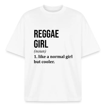 reggae - T-shirt unisexe boxy épais biologique Stanley/Stella - blanc - Devant - AI Model Male 185 light (185cm) & AI Model Female 172 dark (172cm)