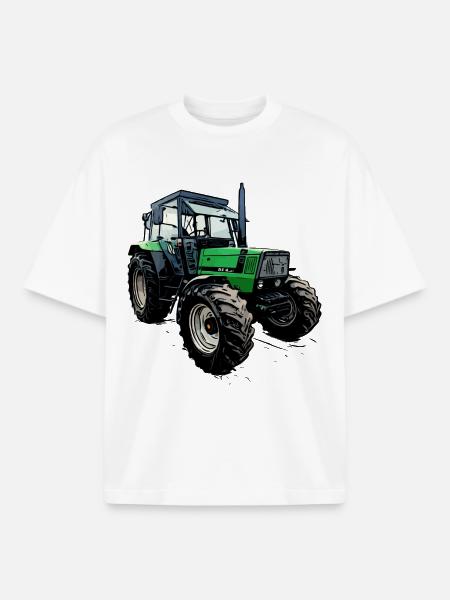 Tractor DX 4.31 - Boxy Heavyweight Unisex Organic T-Shirt by Stanley/Stella - white
