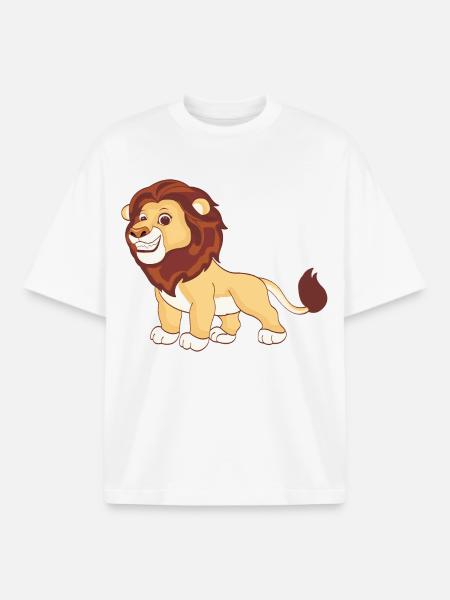A magnificent lion - Boxy Heavyweight Unisex Organic T-Shirt by Stanley/Stella - white