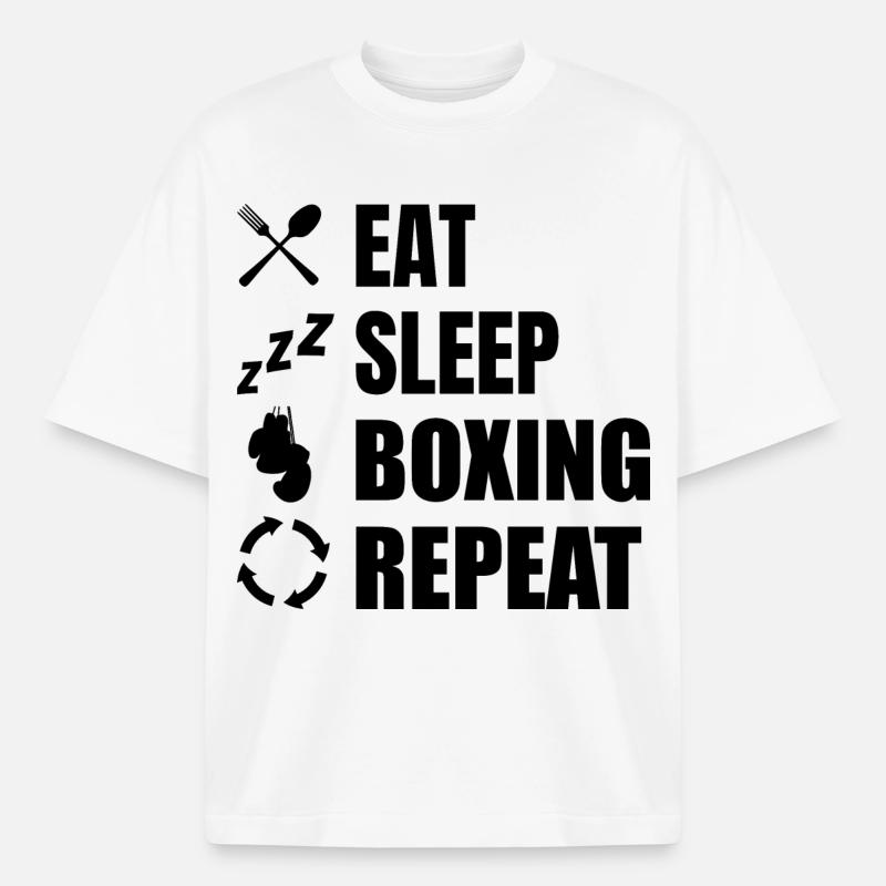 Routine de boxe - T-shirt unisexe épais coupe boxy Stanley/Stella - blanc