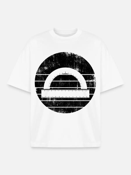 Protractor Ruler - Boxy Heavyweight Unisex Organic T-Shirt by Stanley/Stella - white