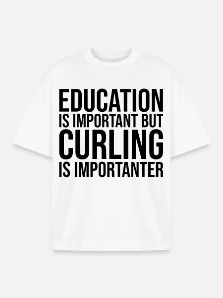Curling Curling Curling - Boxy Heavyweight Unisex Organic T-Shirt von Stanley/Stella - Weiß