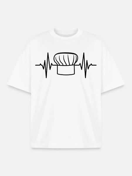 Baker Hat Heartbeat - Boxy Heavyweight Unisex Organic T-Shirt by Stanley/Stella - white