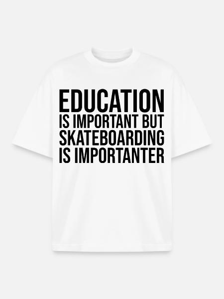 Skateboard Skateboard Skateboard - Boxy Heavyweight Unisex Organic T-Shirt by Stanley/Stella - white