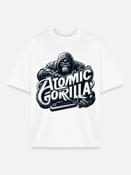 Gorille atomique - T-shirt unisexe boxy épais biologique Stanley/Stella - blanc