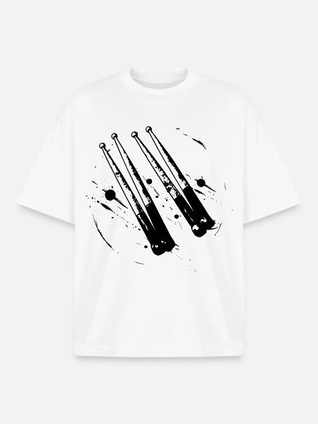 Drumsticks - Boxy Heavyweight Unisex Organic T-Shirt by Stanley/Stella - white