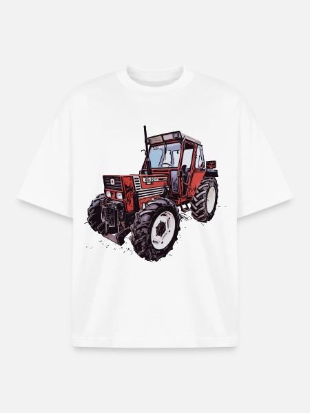 Tractor DT 65 90 - Boxy Heavyweight Unisex Organic T-Shirt by Stanley/Stella - white