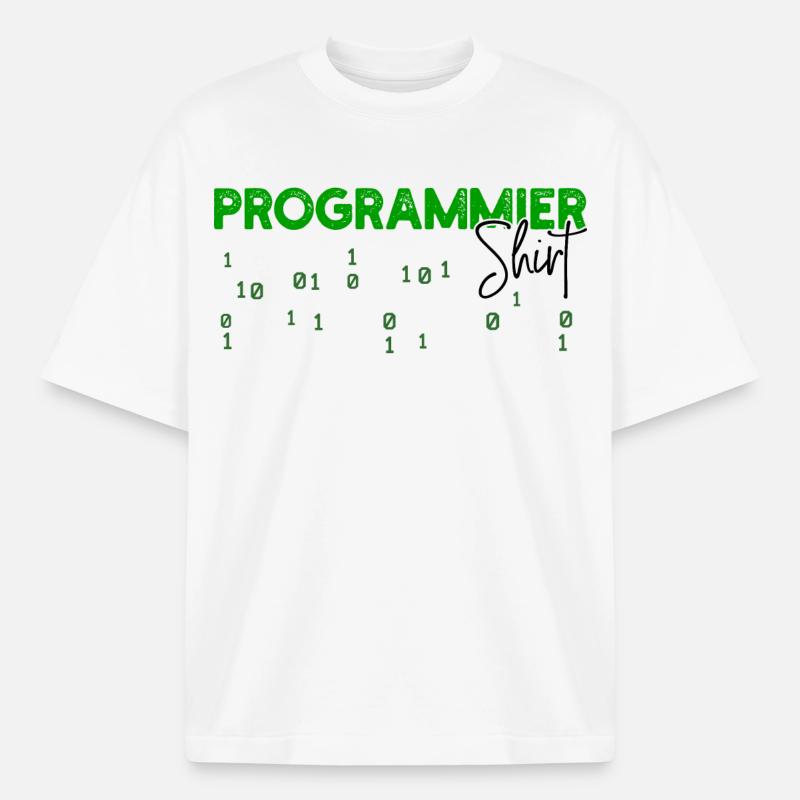 Programmeur Développeur Code Statement Scripting - T-shirt unisexe épais coupe boxy Stanley/Stella - blanc