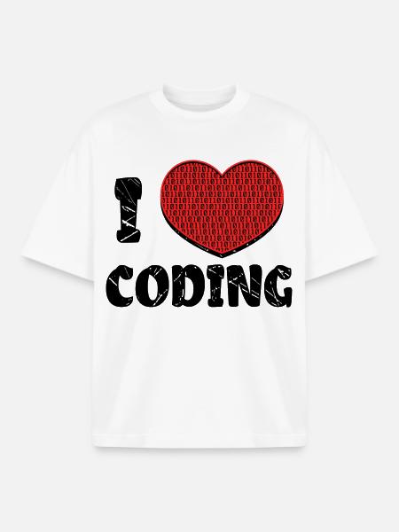Code Developer Skripting Debug Herz Statement - Boxy Heavyweight Unisex Organic T-Shirt von Stanley/Stella - Weiß