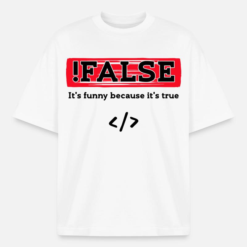 Code Debug Programmeur Développeur Dictons amusants - T-shirt unisexe boxy épais biologique Stanley/Stella - blanc