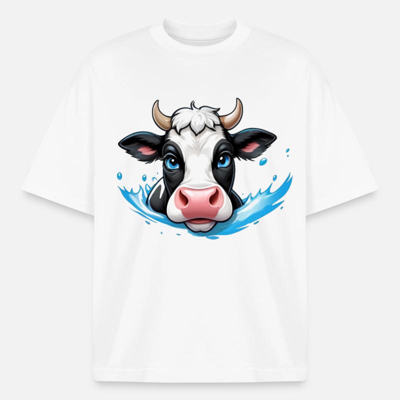 Douce éclaboussure de vache - T-shirt unisexe épais coupe boxy Stanley/Stella - blanc