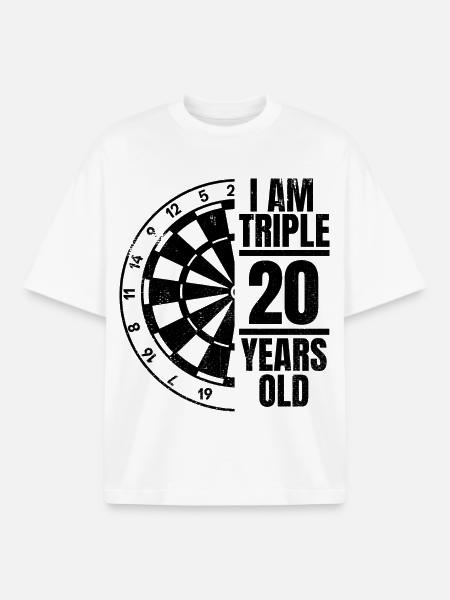 Old darts player saying - Boxy Heavyweight Unisex Organic T-Shirt by Stanley/Stella - white