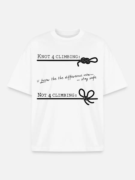 K-not 4 climbing - pureblack - DIGITAL - Boxy Heavyweight Unisex Organic T-Shirt by Stanley/Stella - white