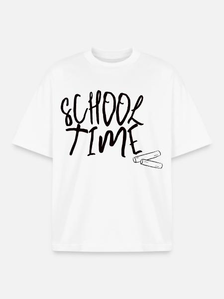 School Time – Minimal Schulstart Design - Boxy Heavyweight Unisex Organic T-Shirt von Stanley/Stella - Weiß