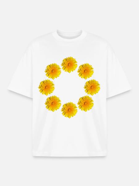 DANDELIONS III - Boxy Heavyweight Unisex Organic T-Shirt by Stanley/Stella - white