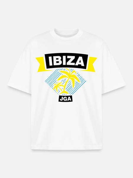 IBIZA Bachelor Party Crew - Boxy Heavyweight Unisex Organic T-Shirt by Stanley/Stella - white