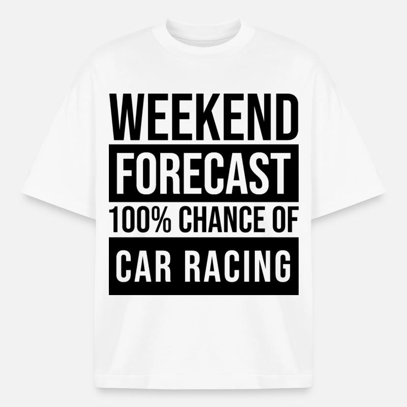 Course automobile - T-shirt unisexe épais coupe boxy Stanley/Stella - blanc