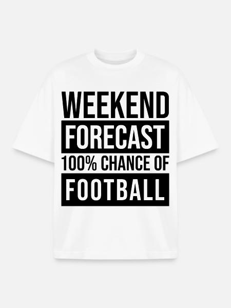 Football Football Football - Boxy Heavyweight Unisex Organic T-Shirt by Stanley/Stella - white