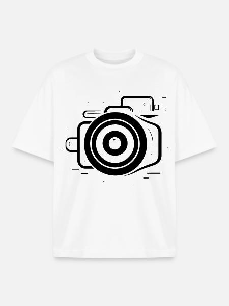 Camera Sketch - Boxy Heavyweight Unisex Organic T-Shirt by Stanley/Stella - white