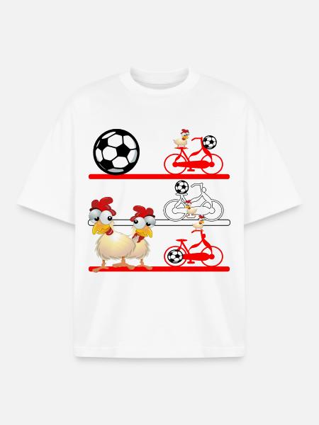 AUSTRIA Chickens Football - Boxy Heavyweight Unisex Organic T-Shirt by Stanley/Stella - white