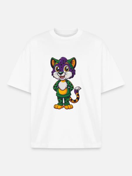 Gepard Lustige Kawaii Cartoon Figur Clipart - Boxy Heavyweight Unisex Organic T-Shirt von Stanley/Stella - Weiß