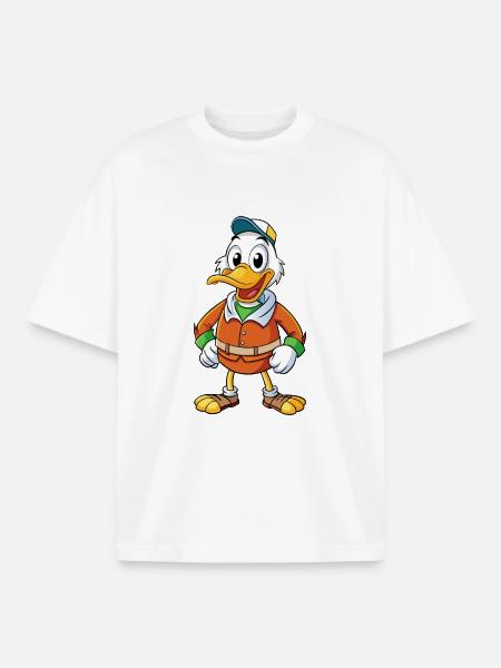 Shoveler Mignon Personnage De Dessin Animé Kawaii Clipart - T-shirt unisexe boxy épais biologique Stanley/Stella - blanc