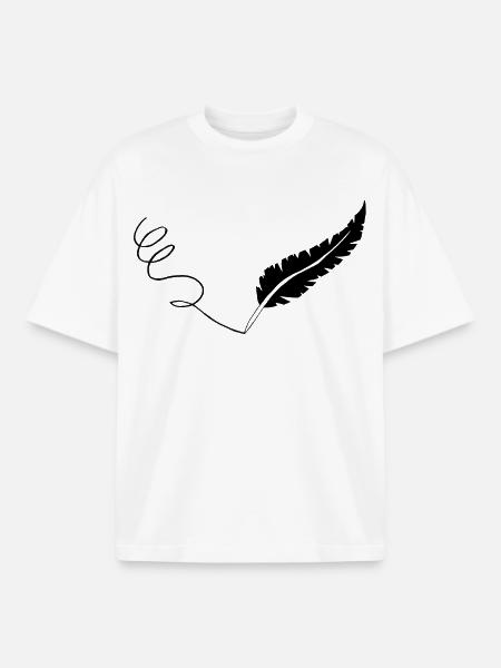 Die schwarze Feder - Boxy Heavyweight Unisex Organic T-Shirt von Stanley/Stella - Weiß