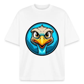 Strauß Bunte Kawaii Cartoon Figur Clipart - Boxy Heavyweight Unisex Organic T-Shirt von Stanley/Stella - Weiß - Vorne - AI Model Male 185 light (185cm) & AI Model Female 172 dark (172cm)